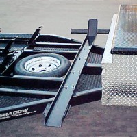 Custom Built Motorcycle Trailer with Mesh Deck and Custom Box - Shadow Trailers