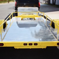 Full Polished Aluminum Diamond Plate Deck with Spare Tire Location.